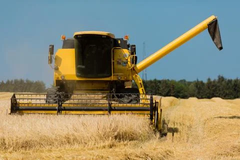 Yellow harvester Stock Photos