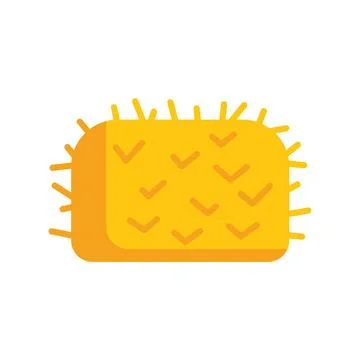 Yellow hay bale from side view for farm animals feeding Stock-Illustration