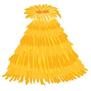 Yellow haystack, flat, isolated object on a white background, vector Stock Illustration