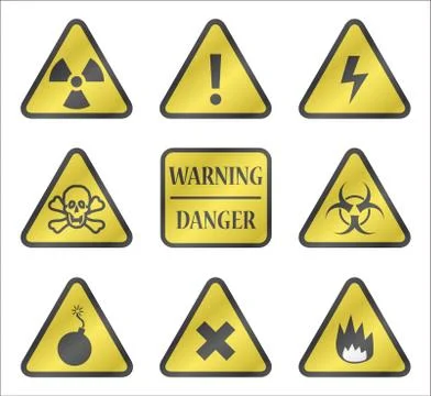 Yellow Hazard Signs Stock-Illustration