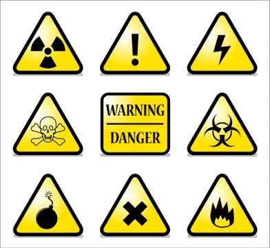 Yellow Hazard Triangles Stock Illustration
