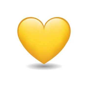 Yellow heart emoji vector Stock Illustration
