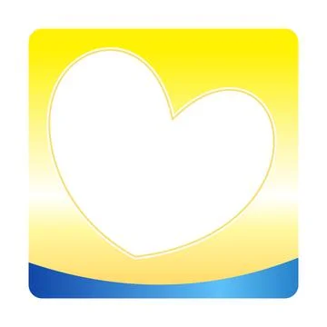 Yellow Heart Frame Template For Positive And Cheerful Visual Projects Stock Illustration