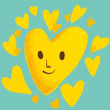 Yellow heart Stock Illustration