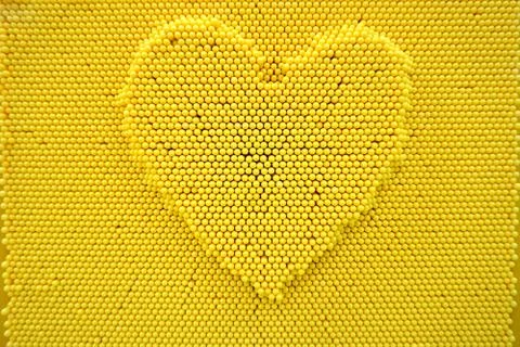 Yellow Heart Pattern Foto stock