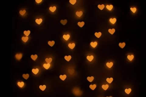 Yellow Heart Shaped Bokeh Stock Photos