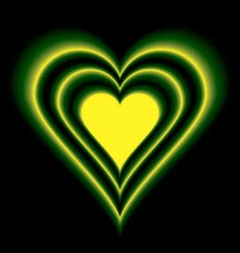 Yellow heart on Valentine's Day on a black background Stock Illustration