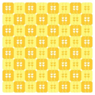 Yellow Hearts Seamless Pattern Vector Illustration Stock Illustration