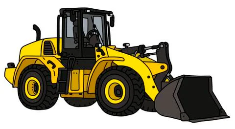 The yellow heavy dozer Illustrazione stock