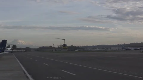 Yellow Helicopter Stock Footage 44424403