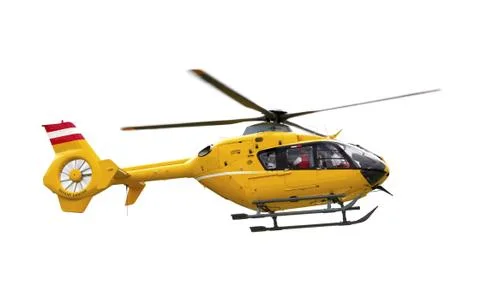 Yellow helicopter Stock Photos