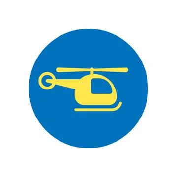 Yellow helicopter vector icon on white background Stock Illustration