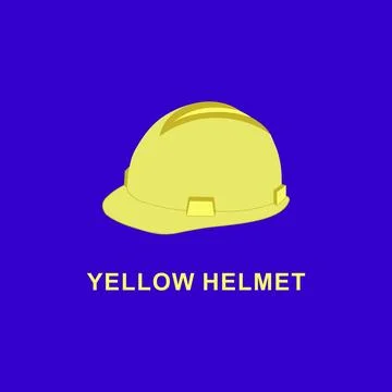 Yellow helmet for worker isolated flat illustration Stock Illustration