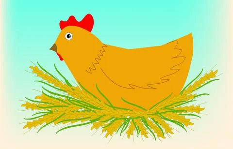 Yellow hen Stock Illustration