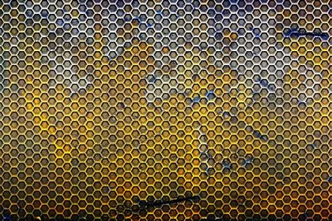 Yellow hexagon background and texture. Stock Illustration