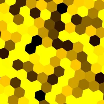 Yellow hexagon background idea. Full frame image. Tile decor. Yellow honey cell. Stock Illustration