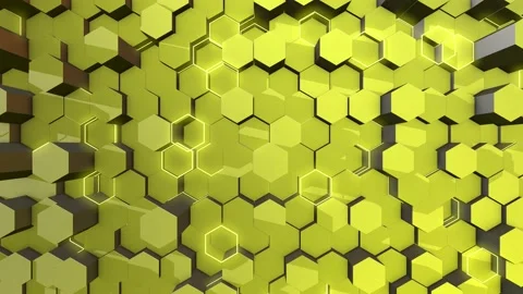 YELLOW HEXAGON Stock Footage 145724211