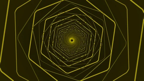 Yellow Hexagon Rotation Stock Footage 100648512