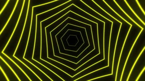 Yellow hexagon waves tunel. Seamless looping. Stock-Footage 263596944