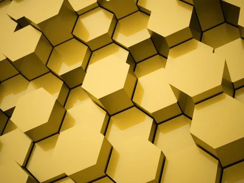 Yellow hexagonal background for business Stock Illustration