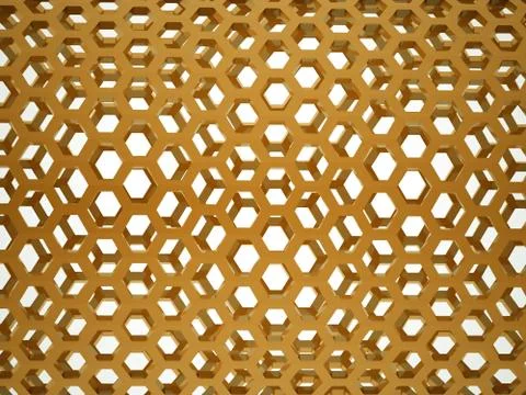Yellow hexagonal mesh background rendered Illustrazione stock