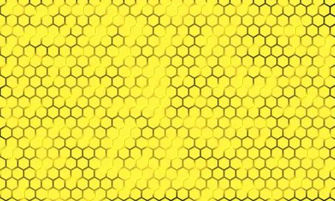 Yellow hexagonal texture on a luminous background. Illustrazione stock