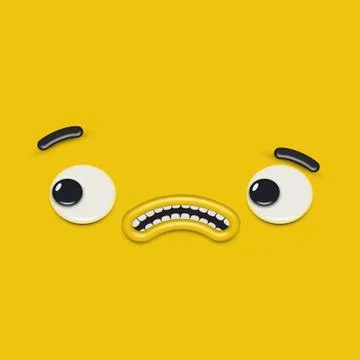 Yellow high-detailed emoticon face, vector illustration Stock Illustration