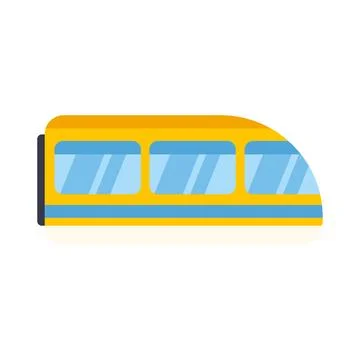 Yellow high speed train modern public transportation icon Stock Illustration