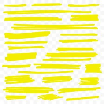 Yellow highlight marker vector brush paint lines Stock-Illustration