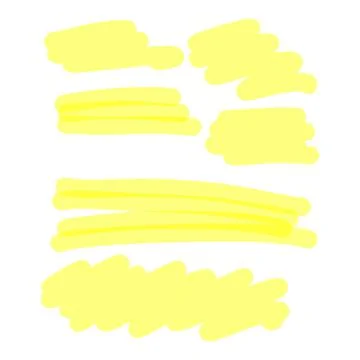 Yellow highlighter collection vector illustration sketch hand drawn with blac Stock Illustration