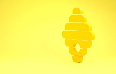 Yellow Hive for bees icon isolated on yellow background. Beehive symbol. Apia Illustrazione stock