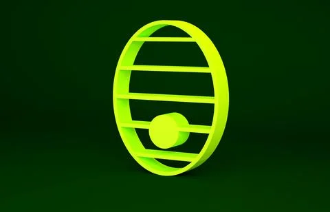Yellow Hive for bees icon isolated on green background. Beehive symbol. Apiary Illustrazione stock