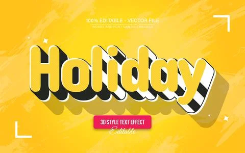 Yellow holiday 3d text effect editable イラスト素材