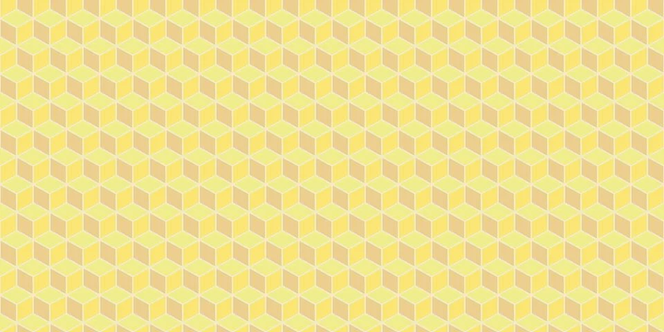 Yellow Honey Seamless Cube Pattern Background. Isometric Blocks Texture. Geom Stock Illustration