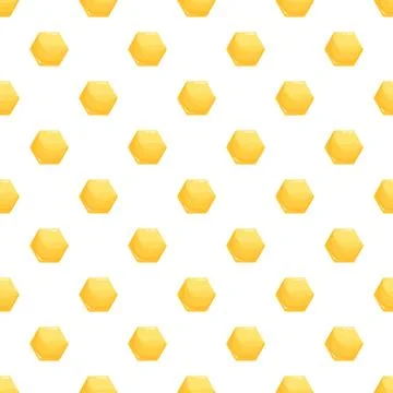 Yellow honeycomb hexagon seamless pattern background Stock Illustration