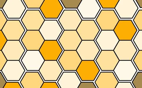 Yellow honeycomb pattern background, beige mosaic structure wallpaper Stock Illustration