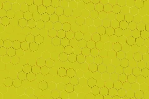 Yellow honeycomb pattern with hexagon shapes on background Stock Illustration