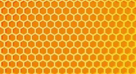 Yellow honeycomb structure pattern background. Food and nature concept. 3D .. Stock Illustration