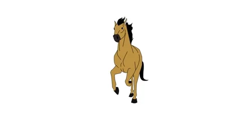 Yellow Horse Running cycle Stock Footage 305724892