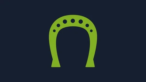 Yellow Horseshoe icon isolated on blue background. 4K Video motion graphic Stock Footage 232017461