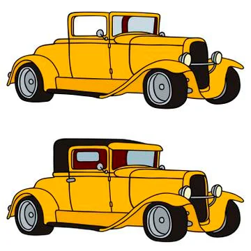 Yellow hot rods Stock Illustration