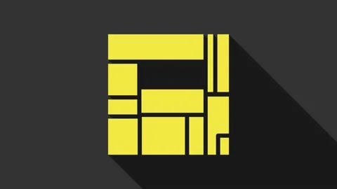 Yellow House Edificio Mirador icon isolated on grey background. Mirador social Stock Footage 147706270