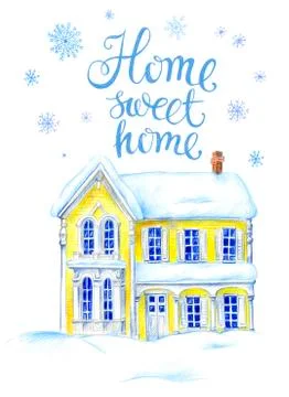 Yellow house Stock Illustration