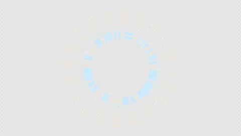 Yellow HUD element or aim target ring seamless loop alpha channel 3d render. Video stock 289034756