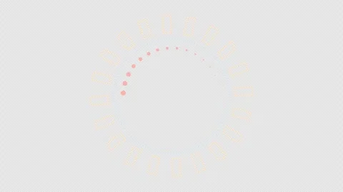 Yellow HUD element or aim target ring seamless loop alpha channel 3d render. Video stock 289034806