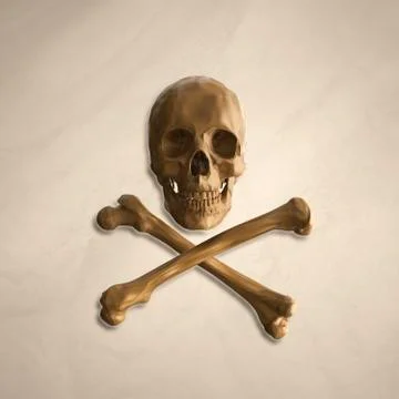 Yellow human skull Stock Illustration