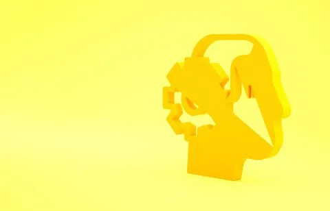 Yellow Humanoid robot icon isolated on yellow background. Artificial intellig イラスト素材