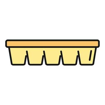 Yellow ice cube tray icon for kitchen Stock Illustration