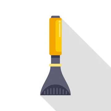 Yellow ice scraper for car windshield snow removal 库存插图