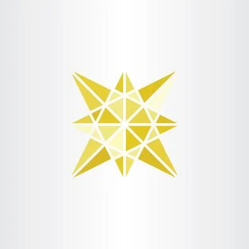Yellow icon star vector symbol geometric sign Stock Illustration